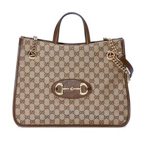 Gucci Horsebit 1955 Original GG Canvas & Leather Medium Tote Bag